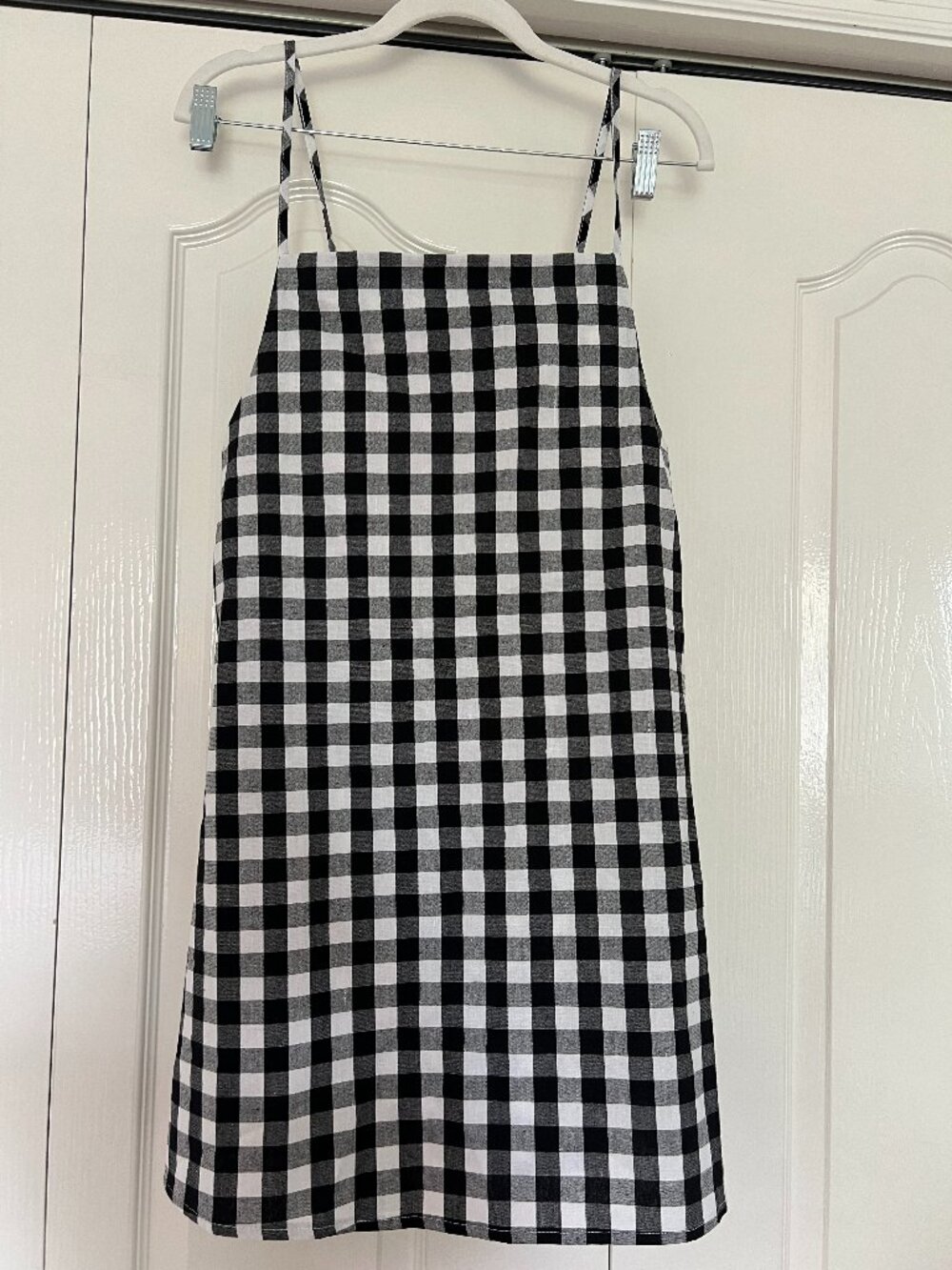 NWT - Black and White gingham apron dress